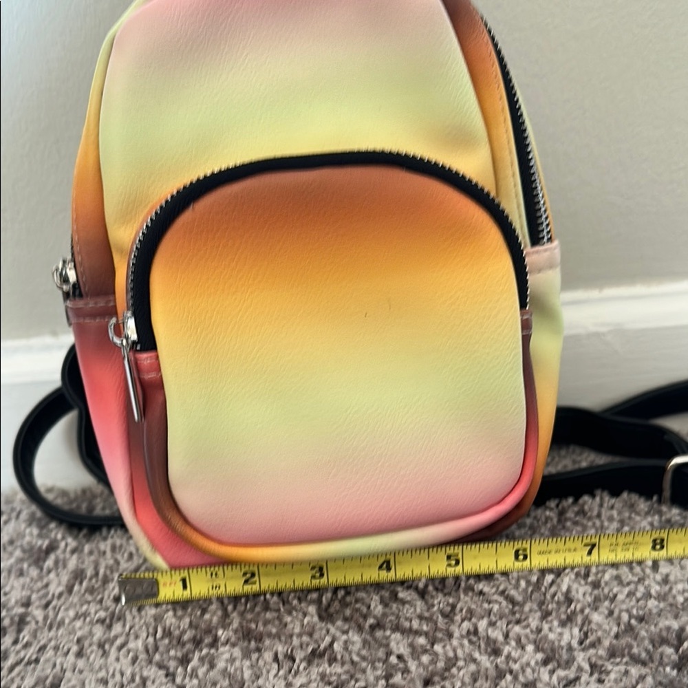 2/$20 Mini Backpack Purse Wild Fable in&out zip pockets adj straps Yellow Pink - Picture 12 of 12